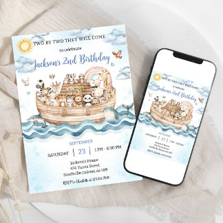 Invitation d'anniversaire de l'arche de Noé