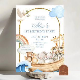 Invitation d'anniversaire de l'arche de Noé