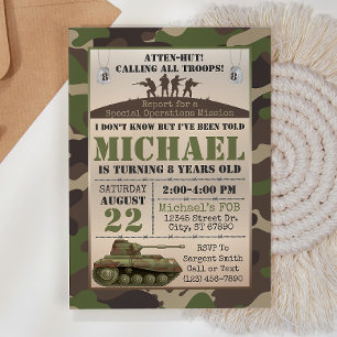 Invitation d'anniversaire de l'Armée