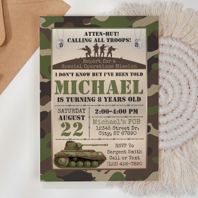 Invitation d'anniversaire de l'Armée (Créateur téléchargé)