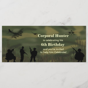 Invitation d'anniversaire de l'armée du garçon