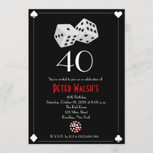 Invitation d'anniversaire de Las Vegas de casino