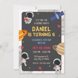 Invitation d'anniversaire de l'astronaute de la pl