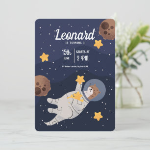 Invitation d'anniversaire de l'astronaute spatiale