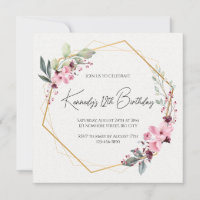 Invitation d'anniversaire de laurier floral, class