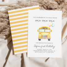 Invitation d'anniversaire de l'autobus scolaire ja