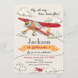 Invitation d'anniversaire de l'avion Invitation Vi