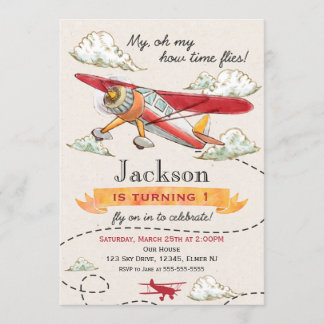 Invitation d'anniversaire de l'avion Invitation Vi