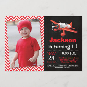 Invitation d'anniversaire de l'avion. Soirée d'ann