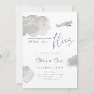 Invitation d'anniversaire de l'avion vintage