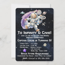 Invitation d'anniversaire de l'enfant à thème spat