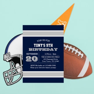 Invitation d'anniversaire de l'équipe Blue and Sil