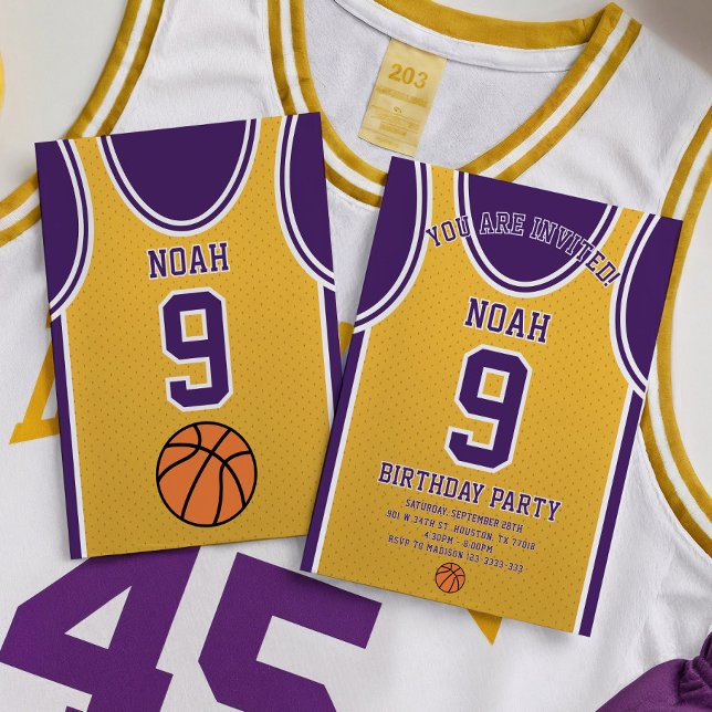 Invitation d'anniversaire de l'équipe de basket-ba (Créateur téléchargé)