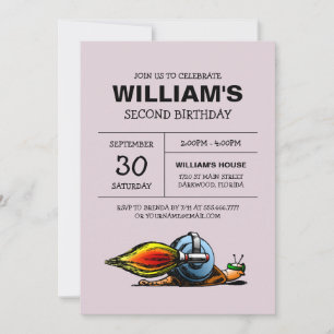 Invitation d'anniversaire de l'escargot fusée