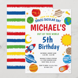 Invitation d'anniversaire de l'espace
