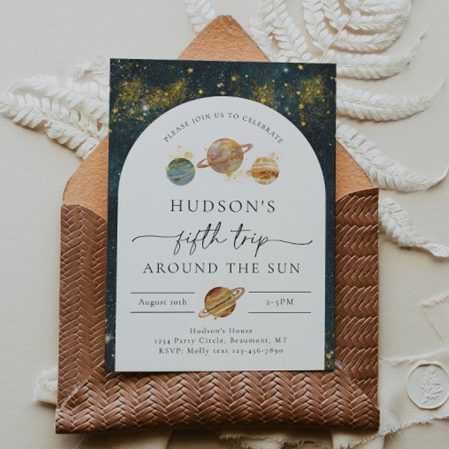 Invitation d'anniversaire de l'espace | Cinquième  (Créateur téléchargé)
