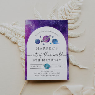 Invitation d'anniversaire de l'espace de la fille 