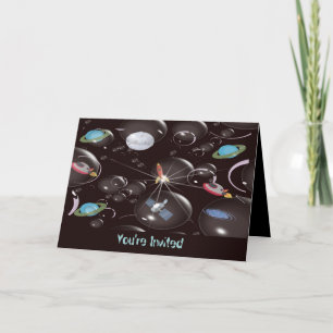 Invitation d'anniversaire de l'espace du garçon