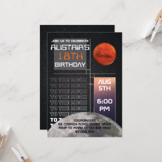 Invitation d'anniversaire de l'espace extra-atmosp