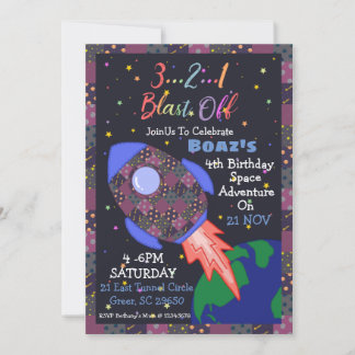Invitation d'anniversaire de l'espace extra-atmosp
