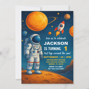 Invitation d'anniversaire de l'espace extra-atmosp