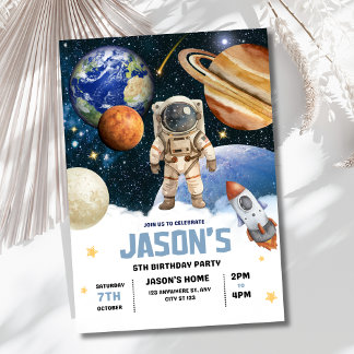 Invitation d'anniversaire de l'espace extra-atmosp
