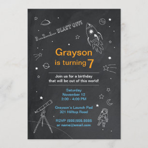Invitation d'anniversaire de l'espace extra-atmosp