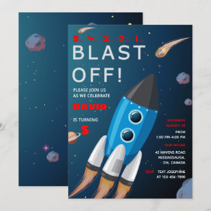 Invitation d'anniversaire de l'espace extra-atmosp