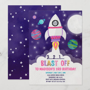 Invitation d'anniversaire de l'espace Partie spati