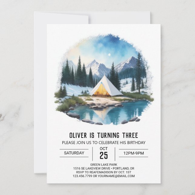 Invitation d'anniversaire de l'explorateur foresti (Devant)