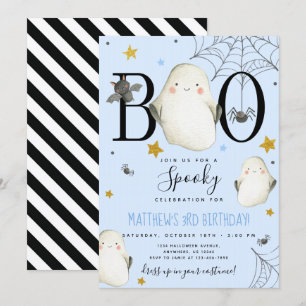 Invitation d'anniversaire de l'Halloween bleu