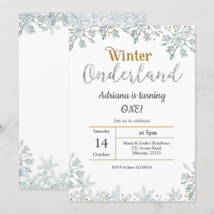 Invitation d'anniversaire de l'hiver Argent