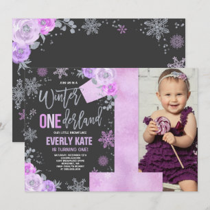 Invitation d'anniversaire de l'hiver ONE derland L