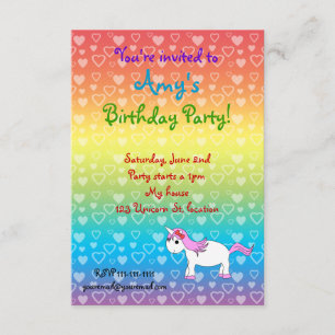 Invitation d'anniversaire de licorne