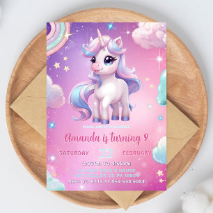 Invitation d'anniversaire de licorne Invitation Ma