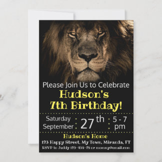 Invitation d'anniversaire de lion