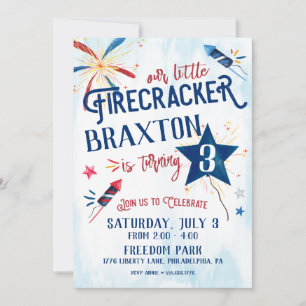 Invitation d'anniversaire de Little Firecracker