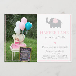 Invitation d'anniversaire de Little Rose and Grey