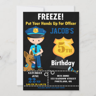 Invitation d'anniversaire de l'officier de police