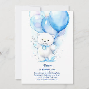 Invitation d'anniversaire de l'ours polaire