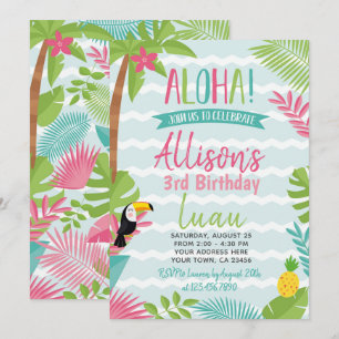 Invitation d'anniversaire de Luau Hawaiian