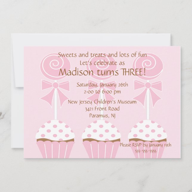 Invitation d'anniversaire de lucettes et de petits (Devant)