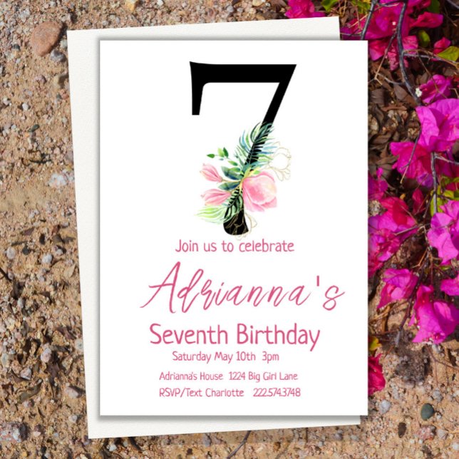 Invitation d'anniversaire de Magnolia, 7e annivers (Créateur téléchargé)