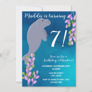 Invitation d'anniversaire de Manatee
