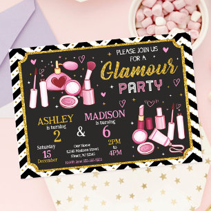 Invitation d'anniversaire de Maquillage   Fête Gla