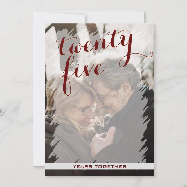 Invitation d'anniversaire de mariage 25 ans Modern (Devant)