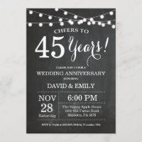 Invitation d'anniversaire de mariage 45 ans Tablea