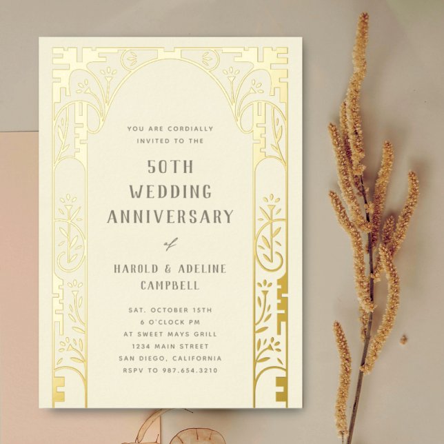 Invitation d'anniversaire de mariage à arche en fe (Créateur téléchargé)