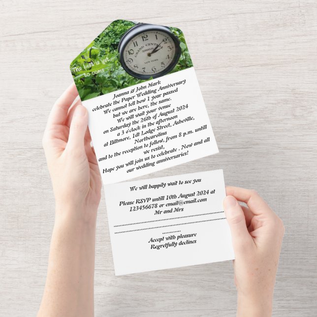 invitation d'anniversaire de mariage de 1 an en pa (Déchirure)