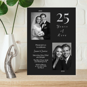 Invitation d'anniversaire de mariage de 25 ans d'a